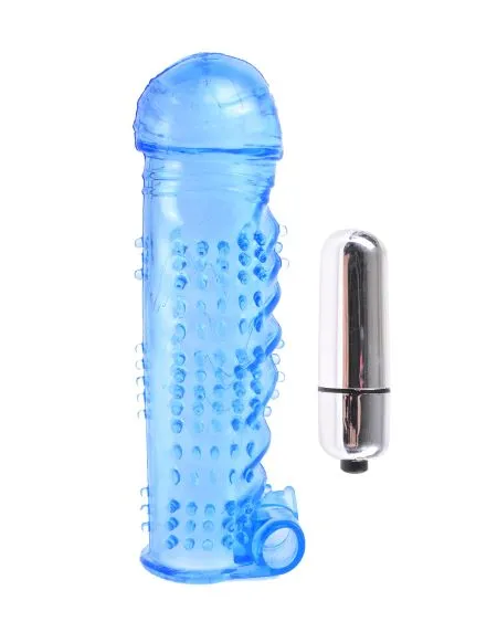 Classix Textured Sleeve Bullet Blue Pipedream Products Male Sex Toys