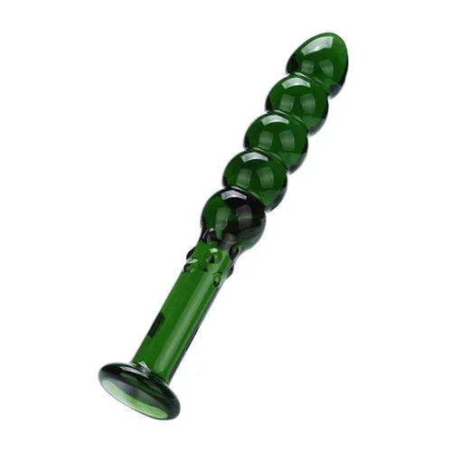 Dildos OEM Green Beaded Glass Dildo