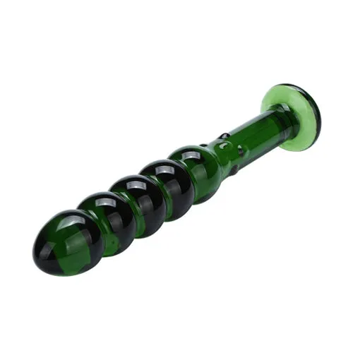 Dildos OEM Green Beaded Glass Dildo