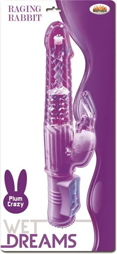Hott Products Vibrators Wet Dreams Raging Rabbit Plum Crazy