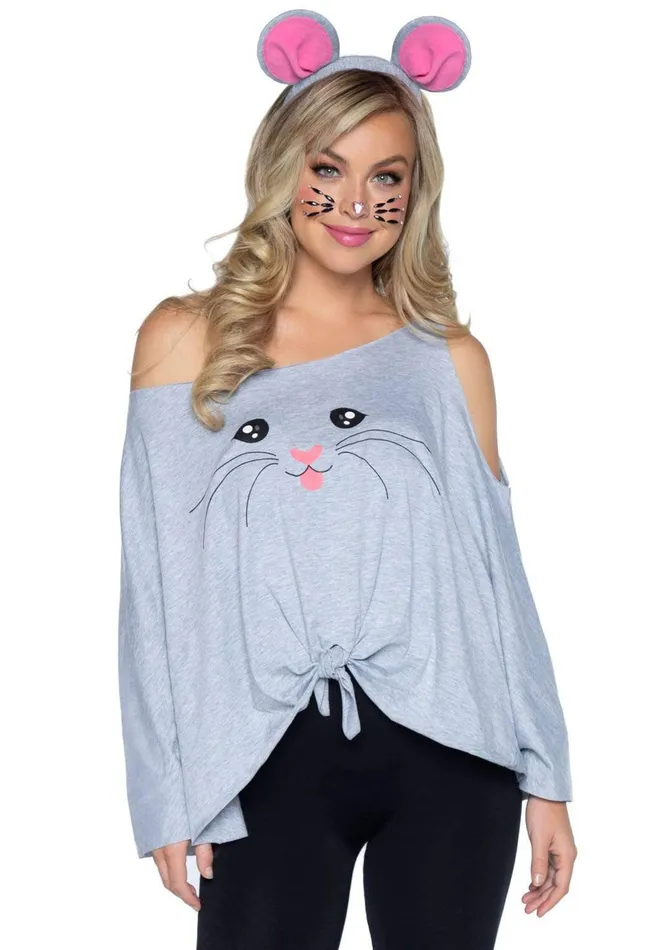 Leg Avenue 2 Pc Mouse Costume Poncho Set One Size Anal