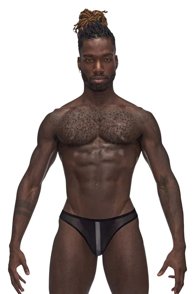 Male Power Anal Landing Strip Bikini Brief XL Black