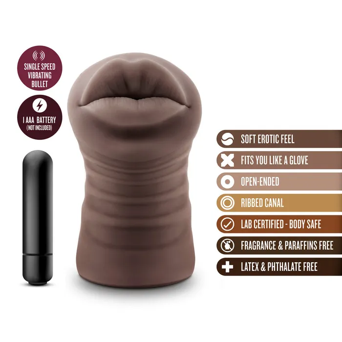Male Sex Toys Hot Chocolate Renee Vibrating Mouth Masturbator Blush Novelties Male Sex Toys Hot Chocolate Renee Vibrating Mouth Masturbator Blush Novelties