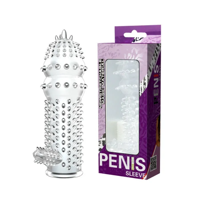Male Sex Toys pretty love Baile Textured Penis Sleeve Clear