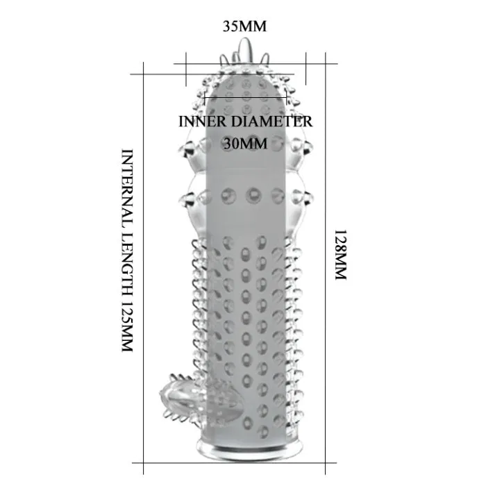 Male Sex Toys pretty love Baile Textured Penis Sleeve Clear