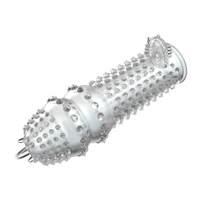 Male Sex Toys pretty love Baile Textured Penis Sleeve Clear