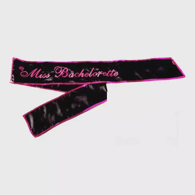 Miss Bachelorette Flashing Sash Black Little Genie Anal