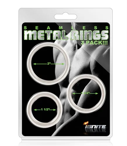 Seamless Metal Rings 3 Pack SI Novelties Male Sex Toys