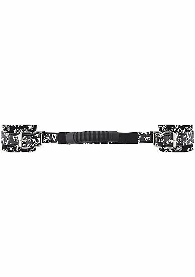 SHOTS AMERICA Love Street Art Fashion Printed Handcuffs W Handle Vibrators