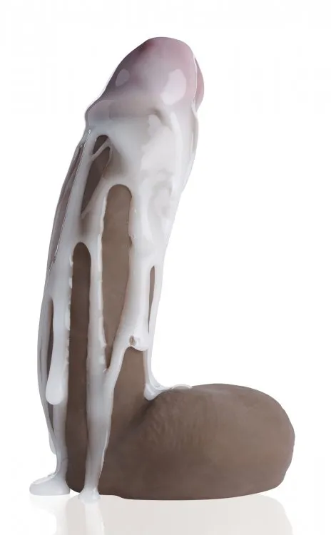 XR Brands Dildos Loadz 8in Dual Density Squirting Dildo Dark