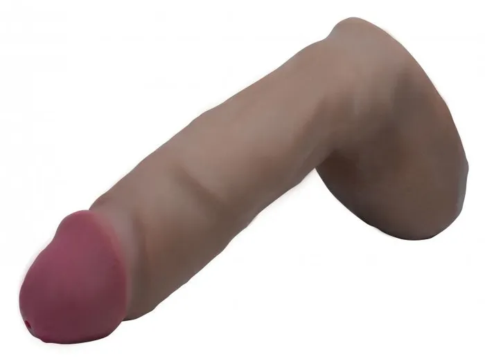 XR Brands Dildos Loadz 8in Dual Density Squirting Dildo Dark