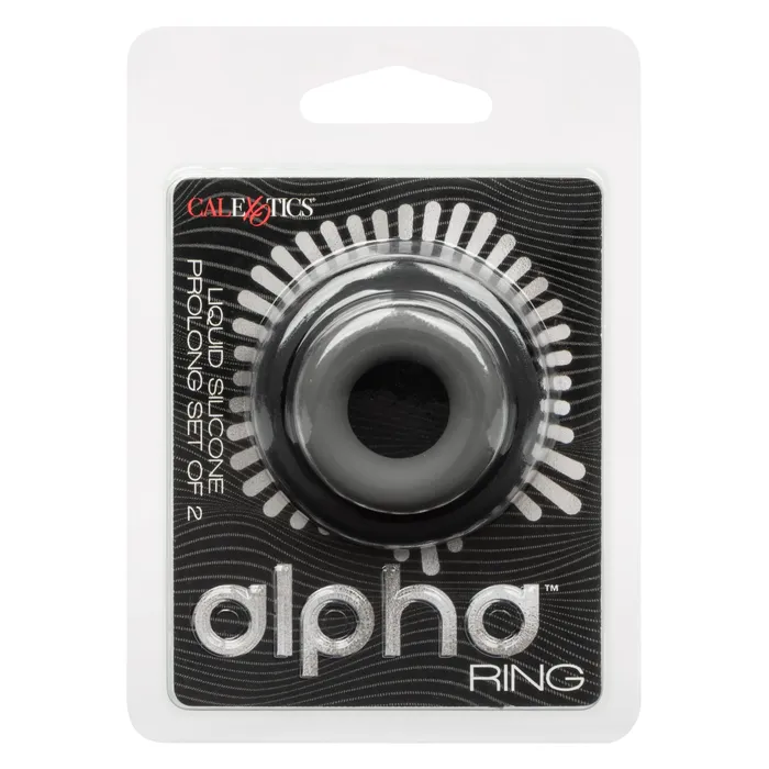 Alpha Liquid Silicone Prolong Set of 2 Blackgray CalExotics Anal Alpha Liquid Silicone Prolong Set of 2 Blackgray CalExotics Anal
