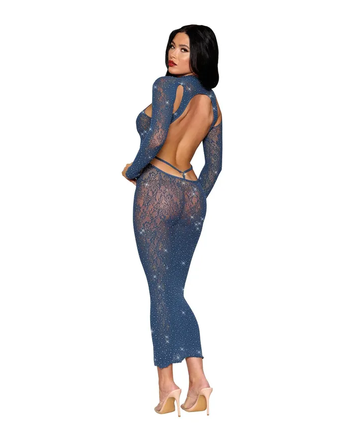 Bodystocking Gown Dmnd One Size Navy Dreamgirl Bodystockings Playsuits Bodystocking Gown Dmnd One Size Navy Dreamgirl Bodystockings Playsuits