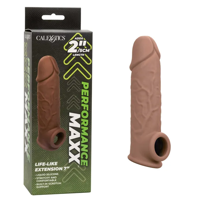 CalExotics Performance Maxx LifeLike Extension 7 Inch Brown Anal CalExotics Performance Maxx LifeLike Extension 7 Inch Brown Anal