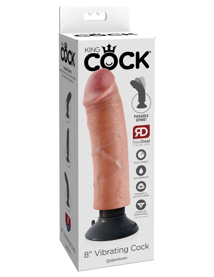 Dildos Pipedream King Cock 8Inch Vibrating Cock Light Dildos Pipedream King Cock 8Inch Vibrating Cock Light