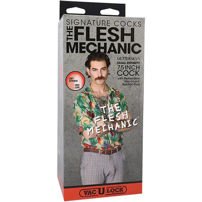 Doc Johnson Signature Cocks the Flesh Mechanic 75 Cock With Removable VacULock Suction Cup Vanilla Dildos Doc Johnson Signature Cocks the Flesh Mechanic 75 Cock With Removable VacULock Suction Cup Vanilla Dildos