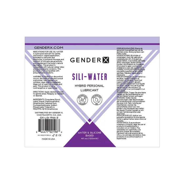 Gender X Gender X SiliWater Anal