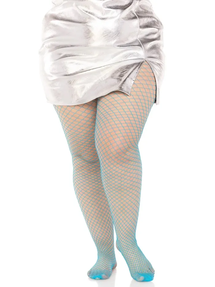Leg Avenue Vibrators Spandex Industrial Net Tight 1x2x Neon Blue Leg Avenue Vibrators Spandex Industrial Net Tight 1x2x Neon Blue