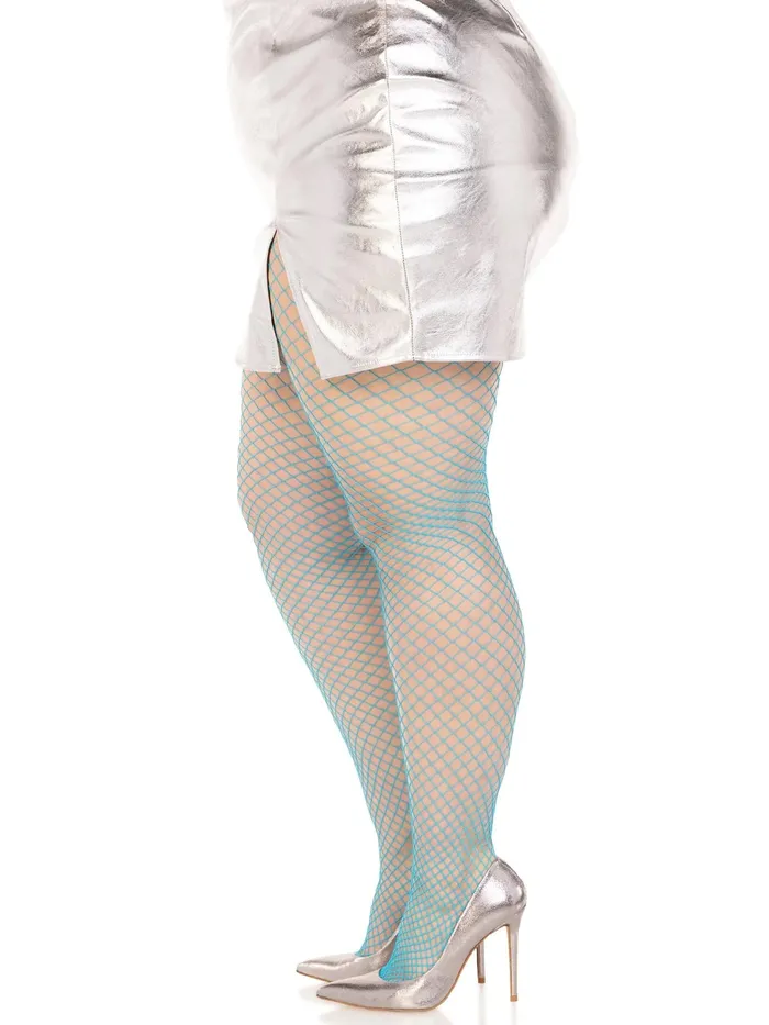 Leg Avenue Vibrators Spandex Industrial Net Tight 1x2x Neon Blue Leg Avenue Vibrators Spandex Industrial Net Tight 1x2x Neon Blue