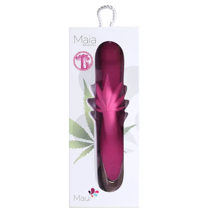Maia Toys Vibrators Maui 420 Series Dual Motor GSpot Pot Leaf Rechargeable Vibrator Pink