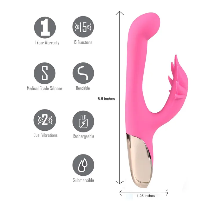 Maia Toys Vibrators Maui 420 Series Dual Motor GSpot Pot Leaf Rechargeable Vibrator Pink Maia Toys Vibrators Maui 420 Series Dual Motor GSpot Pot Leaf Rechargeable Vibrator Pink