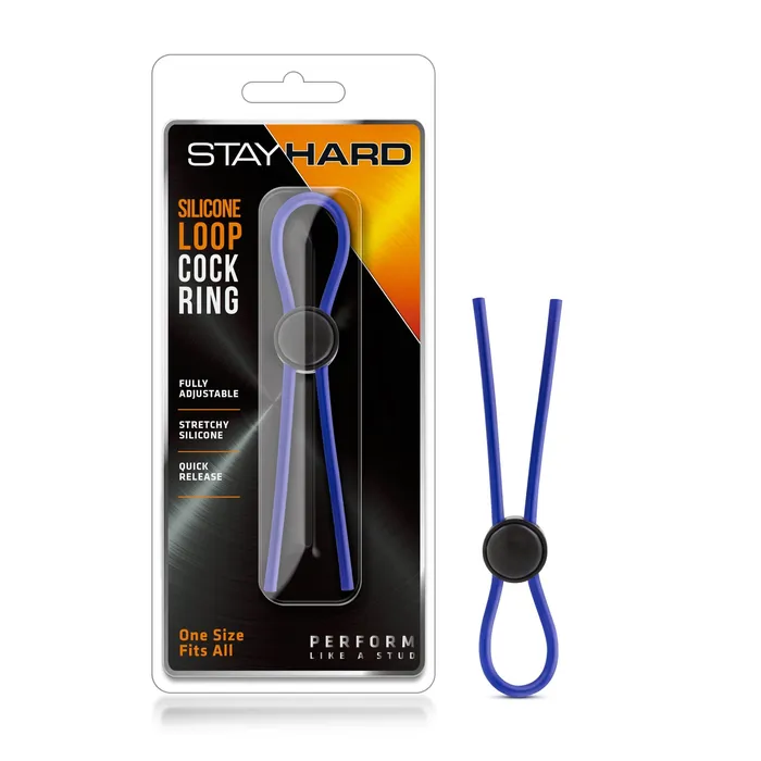 Male Sex Toys Blush Novelties Stay Hard Silicone Loop Cock Ring Blue
