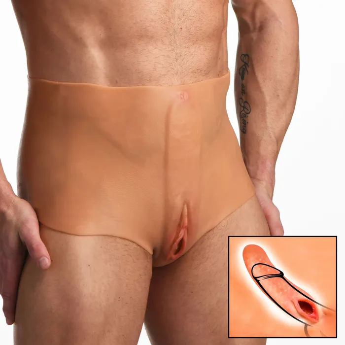 Pussy Panties Silicone Vagina Plus Ass Panties Small XR Brands Master Series Male Sex Toys Pussy Panties Silicone Vagina Plus Ass Panties Small XR Brands Master Series Male Sex Toys