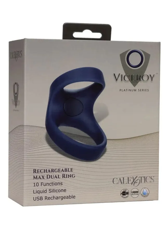 Vibrators CalExotics Viceroy Rechargeable Max Dual Ring Blue Vibrators CalExotics Viceroy Rechargeable Max Dual Ring Blue
