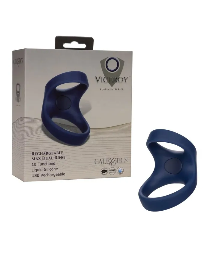 Vibrators CalExotics Viceroy Rechargeable Max Dual Ring Blue Vibrators CalExotics Viceroy Rechargeable Max Dual Ring Blue