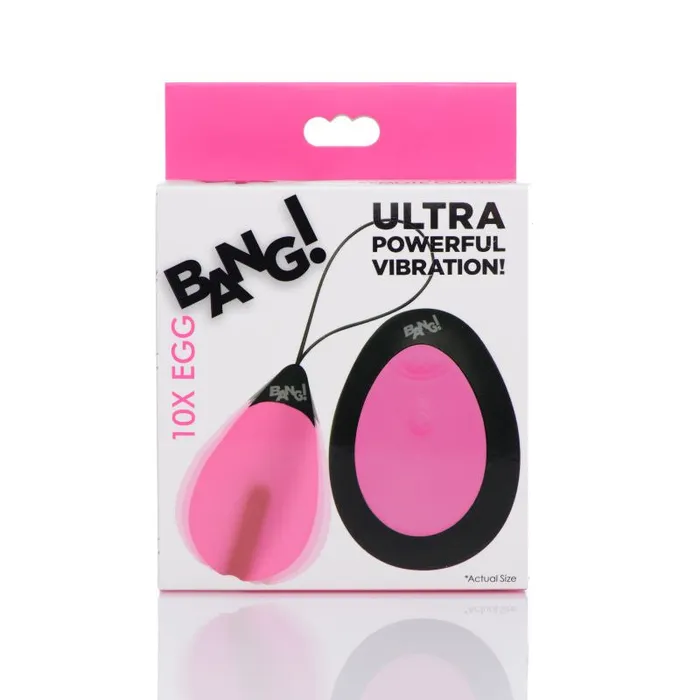 10X Vibrating Egg wRemote Pink Bang Vibrators