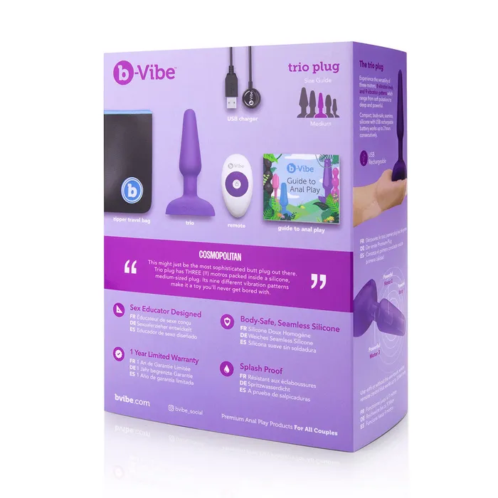 Anal BVibe BVibe Trio Plug Assorted Colors Anal BVibe BVibe Trio Plug Assorted Colors