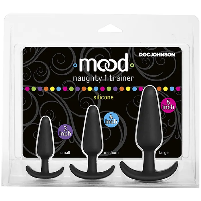 Anal Doc Johnson Naughty 1 Trainer Set Black Butt Plug Sex Toy Adult Pleasure