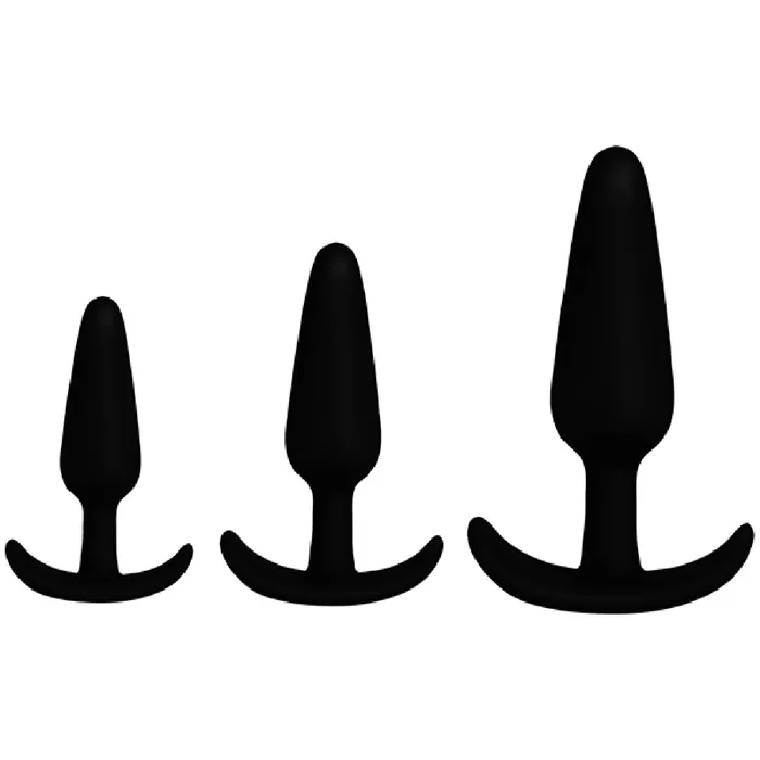Anal Doc Johnson Naughty 1 Trainer Set Black Butt Plug Sex Toy Adult Pleasure