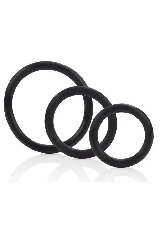Cal Exotics Rubber Cock Rings 3 Piece Set Dildos