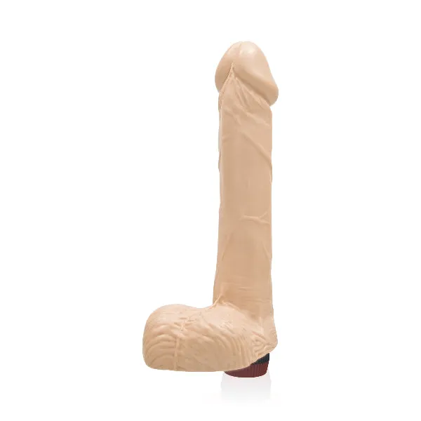 Dildos Si Novelties Cock w Balls w Vibration 8in Vanilla