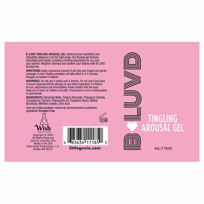 Little Genie Enhancers BLuvd Arousal Gel 4oz Little Genie Enhancers BLuvd Arousal Gel 4oz