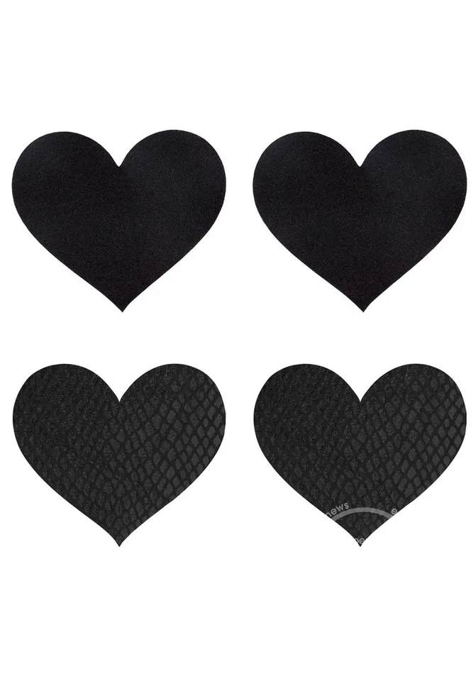 Peekaboos Anal Classic Black Heart Pasties