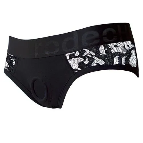 Rodeoh Black Lace Low Rise Panty Harness RodeoH Female Sex Toys