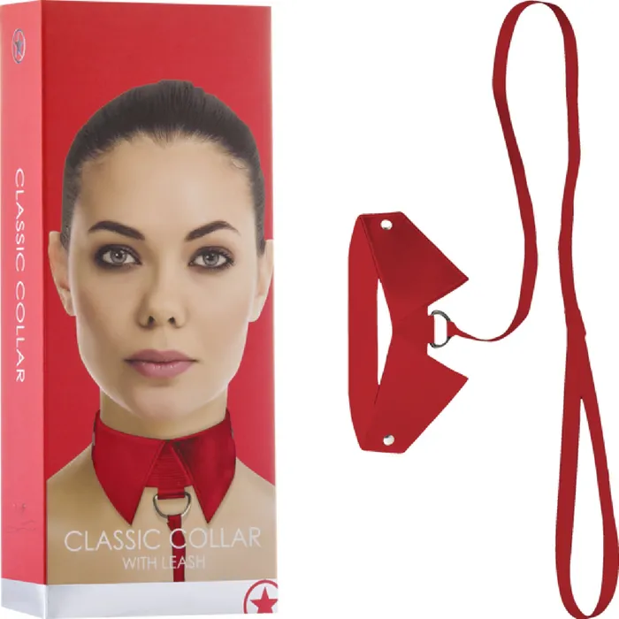 Shots Media Vibrators Classic Collar With Leash Red Sex Toy Adult Pleasure Shots Media Vibrators Classic Collar With Leash Red Sex Toy Adult Pleasure