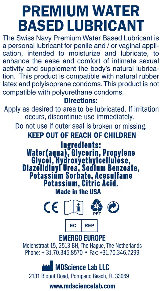 Swiss Navy Lubricants Swiss Navy Arousal Lubricant 2oz59ml