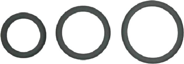 Topco Sales Male Sex Toys SnugFit Silicone Thin CRings 3 Pk Charcoal Cock Ring Sex Adult Pleasure Orgasm