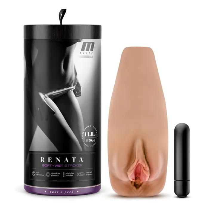 Blush Novelties Male Sex Toys M Elite Soft and Wet Renata Tan Vibrating Vagina Stroker Blush Novelties Male Sex Toys M Elite Soft and Wet Renata Tan Vibrating Vagina Stroker