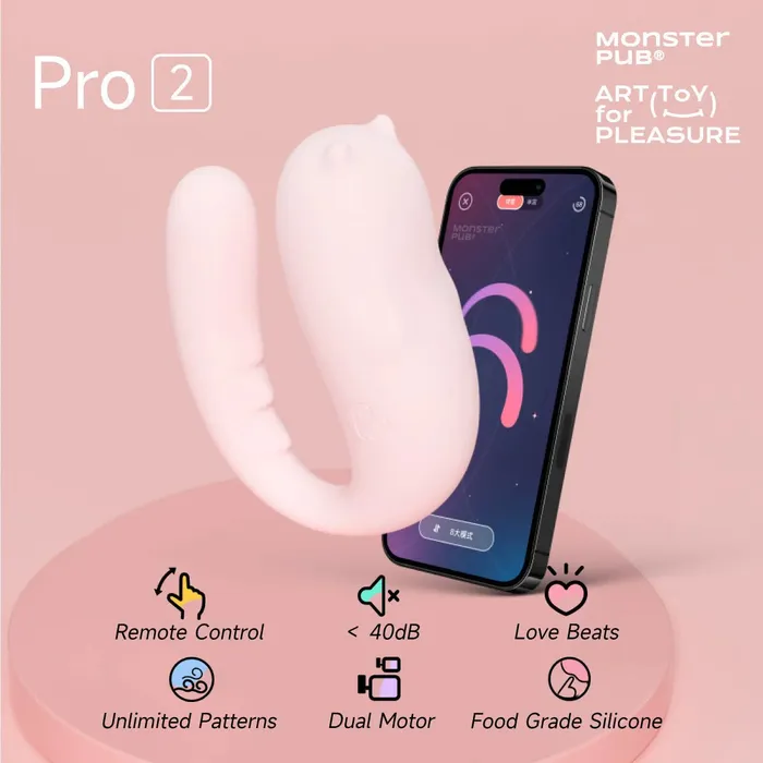 Monster Pub Bluetooth Vibrator Monster Pub App Remote Control HandsFree Fun Play Sex Toy Couples