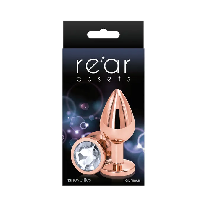 Rear Assets Rose Gold Anal Plug Medium Clear NS Novelties Anal