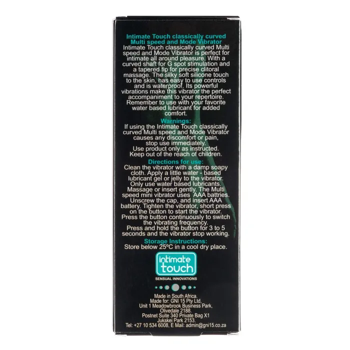 Vibrators Intimate Touch Classically Curved GSpot Vibrator Intimate Touch