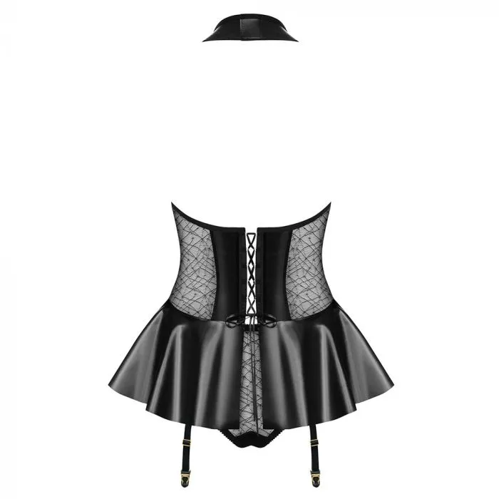 Anal Love Locker Obsessive Black Corset Thong Set