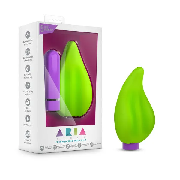 Blush Novelties Female Sex Toys Aria Leaf Lime Rechargeable Bullet Kit