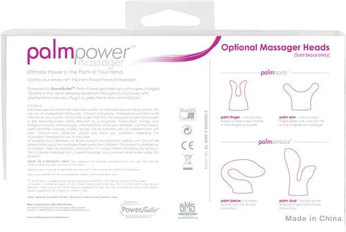 BMS Enterprises Anal Palm Power Massager Fuschia Plug In