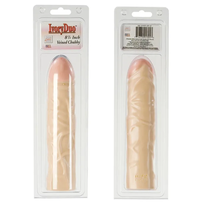 California Exotic Novelties Dildos Ivory Duo 85in Veined Chubby Dong