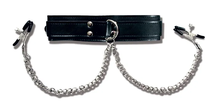 Collar With Nipple Clamps Sport Sheets Female Sex Toys